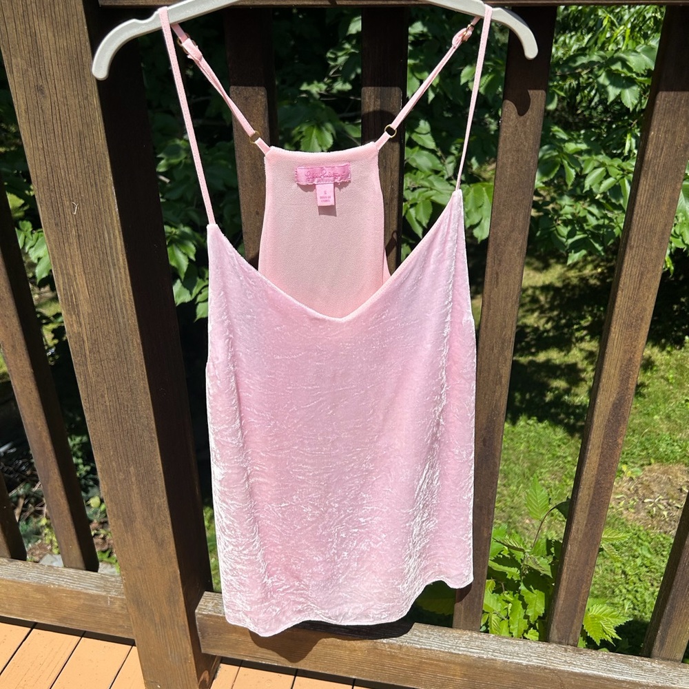 Lilly Pulitzer velour top sz S euc